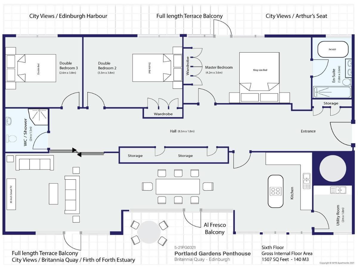 Britannia Penthouse Apartment เอดินบะระ ภายนอก รูปภาพ